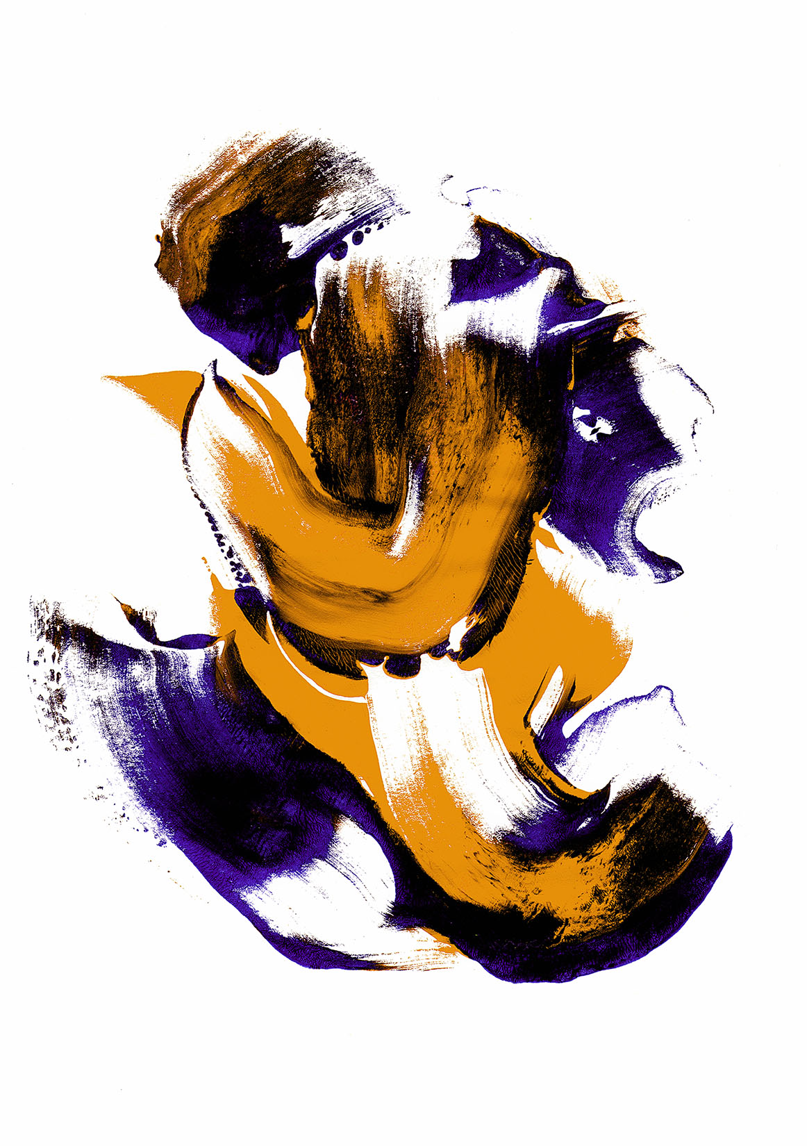 Acrylic monoprint on paper, 2023